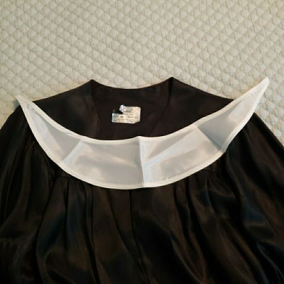 Masters Graduation Cap and Gown Laurel Jostens Size 58 Zip Up Black VTG 90s - Picture 12 of 16